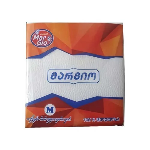 MARGIO-მარგიო სუფრის ხელსახოცი 1-ფენიანი 32*32სმ 100ც 1*24ც